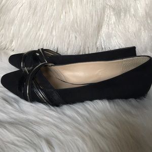 Gianni Bini Black/Silver Sude/Leather Flats!